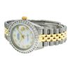 Image 8 : Rolex Mens 2 Tone MOP Roman 3 ctw Channel Set Diamond Datejust Wristwatch