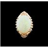 Image 2 : 14KT Rose Gold 14.82 ctw Opal and Diamond Ring