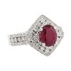 Image 1 : 6.56 ctw Ruby and Diamond Ring - 14KT White Gold