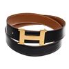 Image 1 : Hermes Black Brown Leather Constance Belt 80