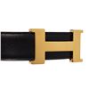 Image 2 : Hermes Black Brown Leather Constance Belt 80