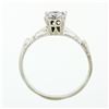 Image 8 : Vintage Solid 14k White Gold .46 ctw Prong Round Diamond Solitaire Engagement Ri