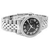 Image 4 : Rolex Mens Stainless Steel Black Roman Diamond Datejust Wristwatch 36MM