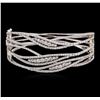 Image 1 : 14KT White Gold 3.99 ctw Diamond Bangle Bracelet