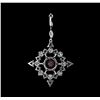 Image 2 : 2.22 ctw Ruby, Sapphire and Diamond Pendant - 14KT White Gold