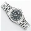 Image 3 : Rolex Mens Stainless Steel Black Diamond Lugs & Pyramid Bezel Datejust Wristwatc