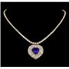 14KT Yellow Gold 13.62 ctw Tanzanite and Diamond Necklace