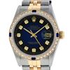 Rolex Mens 2 Tone Blue Vignette Diamond & Sapphire 36MM Datejust