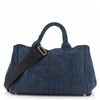 Image 1 : Prada Blue Denim Canapa Convertible Medium Tote Bag