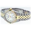 Image 9 : Rolex Mens 2 Tone MOP Emerald String Diamond Datejust Wristwatch