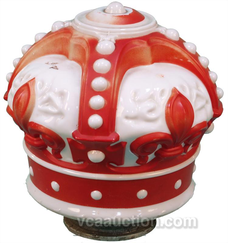 Pair Of Standard Oil Crown Gasoline Globes 1 Red Crow