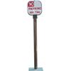 Image 1 : No Parking Anytime Double Sided Porcelain Sign On Stand