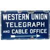 Image 2 : Western Union Telegraph & Cable Porcelain Sign w/ Arrow