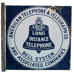 American Telephone & Telegraph Double Sided Porcelain F