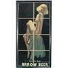 Image 1 : Arrow Beer 8 Tile Sign w/ Nude Woman In Wood Frame - 14