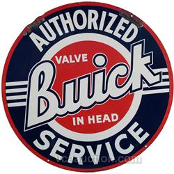 Buick Valve In Head Double Sided Porcelain Sign - 42" D