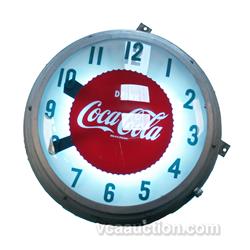 Drink Coca-Cola  Red Seal  (On Face) Light-Up Clock C.