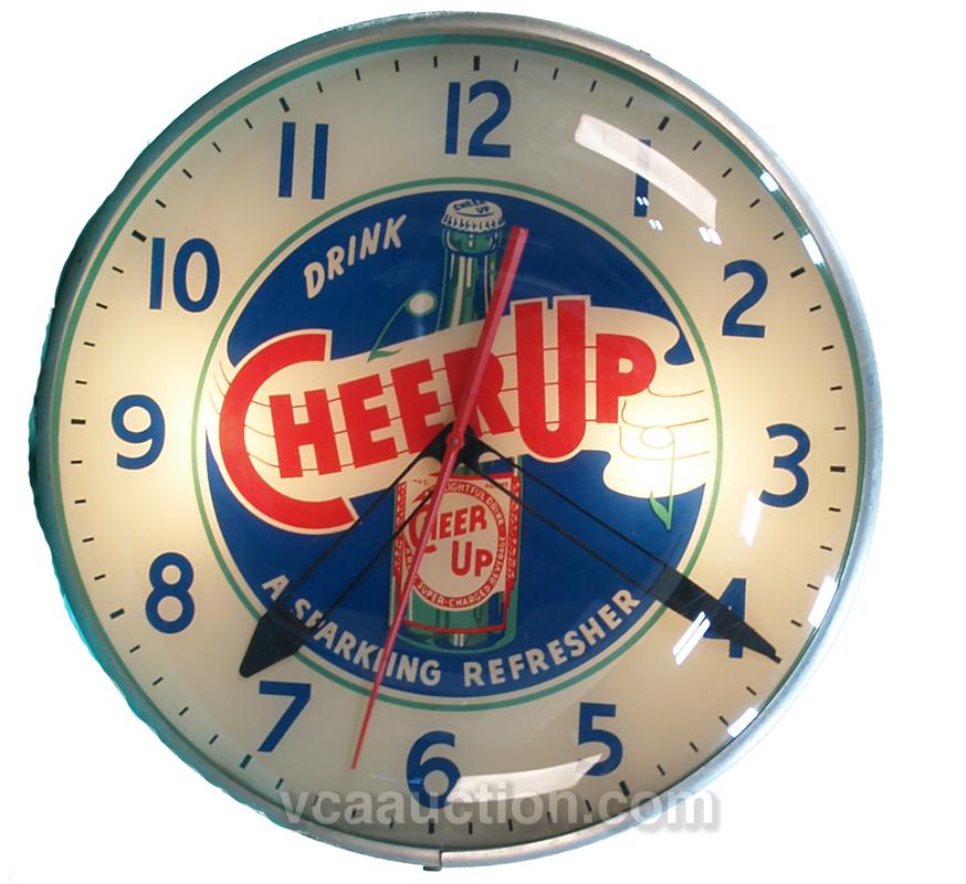 Drink Cheer Up Soda "A Sparkling Refresher" "Pam" Clock