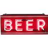 Image 1 : Neon Porcelain Sign "Beer" In Metal Can, Red & White -