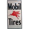 Image 1 : Mobil Tires Embossed Self Framed Vertical Tin Sign w/ P