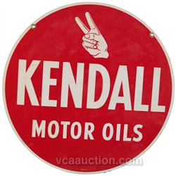 Kendall Motor Oil Double Sided Metal Sign - 24" Diam.