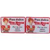 Image 1 : Lot Of 2 Embossed Tin Tia Rosa Bread Signs - Each 23" x