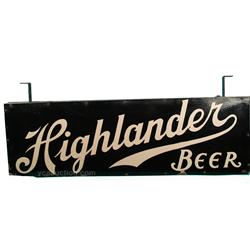 Highlander Beer 2 Sided Porcelain Hanging Sign - 15  x