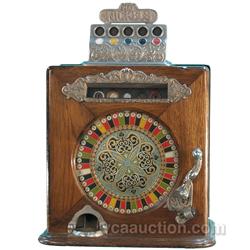 5 Cent Caille Ben Hur Slot Machine C. 1903