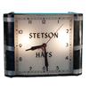 Image 1 : Stetson Hats Square Deco-Style Lighted Clock, Works - 1