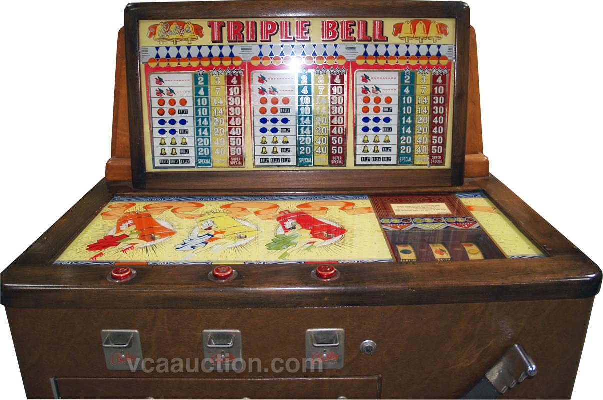 Bally Console 5/10/25 Cent Bally's Triple Bell Console Slot Machine