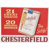 Image 1 : Chesterfield Cigarette Advertising Tin Sign - 24" x 18"