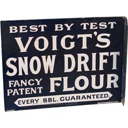 Voigt's Snow Drift Fancy Patent Flour 2 Sided Porcela