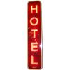 Image 1 : Large Outdoor Porcelain & Neon Sign "Hotel" Red w/ Crea