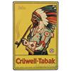 Image 1 : INKA Colorful Metal Sign "Cruwell-Tabak" Depicts Indian