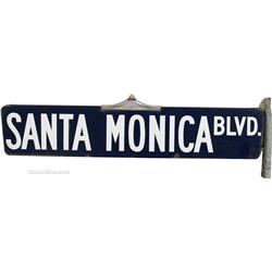 Santa Monica Blvd. Metal Street Sign - 30" x 6"