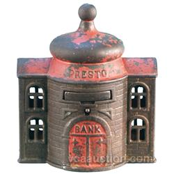 Presto Cast-Iron Mechanical Building Bank, Kyser & Rex