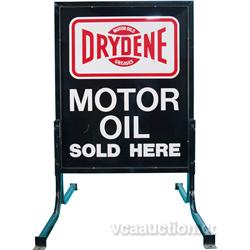 Drydene Motor Oil Sold Here Double Sided Metal Sidewalk