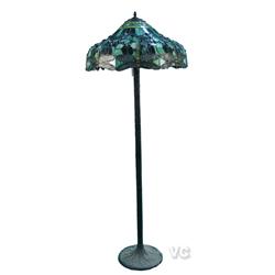 Contemporary Floor Lamp w/ Stained Leaded Glass Shade I