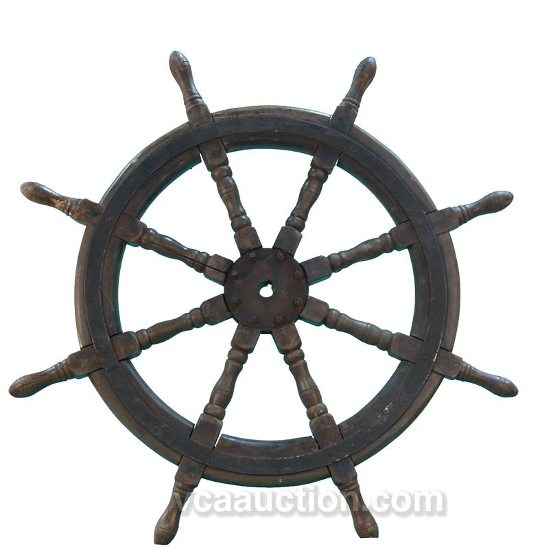 Old Ships Steering Wheel (Wood & Metal) 40" Diam