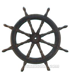 Old Ships Steering Wheel (Wood & Metal) - 40" Diam