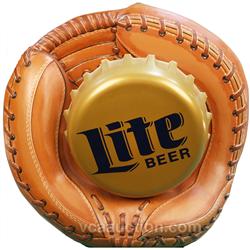 Lite Beer Sign In Shape Of Baseball Catchers Mitt