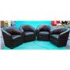 Image 1 : Set Of 4 Swivel Leather Side Chairs - These Chairs Can