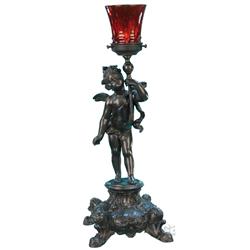 Gas Cigar Newel Post Lamp (Cherub) - 18  Tall