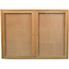 Image 1 : Wall Mount Oak 2 Door Display Case w/ Cork Board Backin