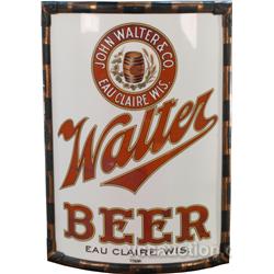 Walter Beer Curved Vitrolite Corner Sign In Original Co