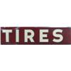 Image 1 : "Tires" Chevron Service Station Porcelain Sign, Maroon