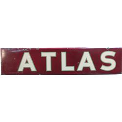 "Atlas" Chevron Service Station Porcelain Sign, Maroon