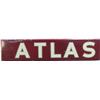 Image 1 : "Atlas" Chevron Service Station Porcelain Sign, Maroon