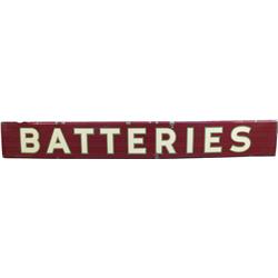  Batteries  Chevron Service Station Porcelain Sign, Mar