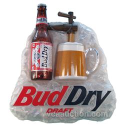 Bud Dry Light Up Motion Sign C. 1980's - 22  x 24 